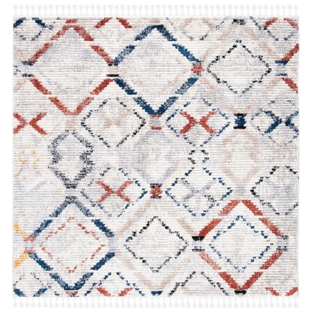 Safavieh 6 ft. 7 in. x 6 ft. 7 in. Morocco Power Loomed Square Area Rug Grey & Navy MRC838F-7SQ